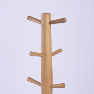 Extra Tall 44cm Beech Wood Mug Holder <b>Tree</b> - Premium 8-Hook Natural Wooden Coffee Cup <b>Stand</b> - Eco-Friendly Kitchen Storage Rack - Product Image 4