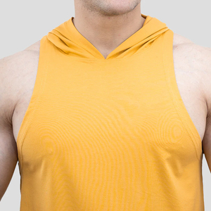 Débardeur à capuche de fitness avec logo OEM personnalisé de haute qualité Débardeurs de musculation pour hommes Sweat à capuche sans manches d'entraînement - Product Image 6