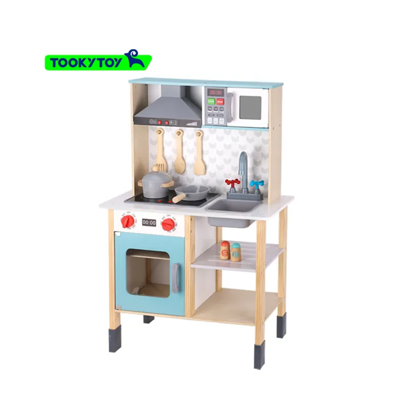 2022 Hot selling children pretend play kids wooden kitchen toy sets for toddler