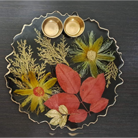 Assiette d'offrande exclusive en résine avec statue de Ganesh, thali décoratif pour la fête de Diwali, décoration de temple à domicile