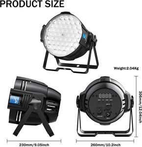 Nuevas luces LED para escenario 54x3W RGB Iluminación ascendente multicolor con activación de sonido para DJs, eventos, conciertos y clubes (paquete de 4) - Product Image 2