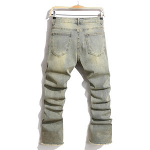 New Streetwear Retro Style Breathable <b>Jeans</b> for <b>Men</b> Cotton Frayed Ripped <b>Men's</b> <b>Jeans</b> <b>High</b> <b>Waist</b> Denim <b>Jeans</b> for <b>Men</b> Custom - Product Image 2