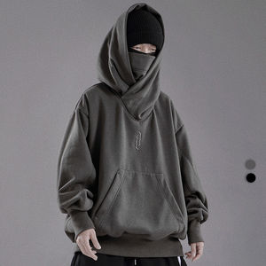 New solid color pullover knitted men's hoodie heavy pile pile collar hoodie men's and women's casual <b>all</b>-<b>in</b>-<b>one</b> coat hoodie 2025 - Product Image 5
