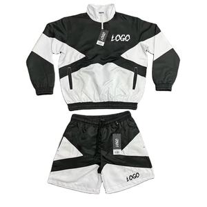 Nouvel ensemble de survêtement décontracté deux pièces pour homme, coupe-vent en polyester avec fermeture éclair, veste et pantalon de jogging, impression personnalisée par sublimation - Product Image 1