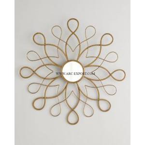 Espejo de pared de nueva colección estándar al por mayor espejo de decoración de pared elegante chapado en oro de hierro sólido para pasillo y sala de estar - Product Image 2