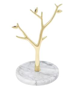 Support de bijoux en argent de conception d'arbre avec l'accent d'oiseau organisateur élégant pour boucles d'oreilles colliers anneaux vanité et décor à la maison - Product Image 4