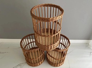 Rustic <b>Tall</b> <b>Bread</b> Display <b>Bin</b> Wicker Baguette Basket Handmade Storage Baskets Natural Rattan Modern Animal Shaped Eco-Friendly - Product Image 2