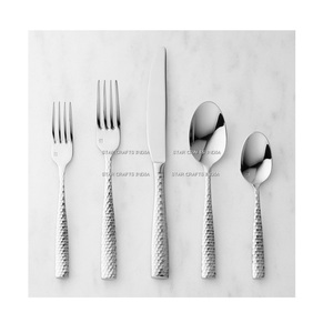 Juego de cubiertos de acero inoxidable Vintage plateado de lujo, juego de cubiertos de Metal de lujo para bodas y Navidad, vajilla para restaurante de Hotel y hogar - Product Image 1