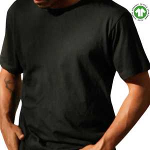 T-shirt à col côtelé pour hommes-Noir, jersey 4.3 oz, doux et flexible avec col côtelé pour un confort quotidien - Product Image 5