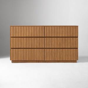 Comò Contenitore All'Ingrosso Personalizzato ODM OEM Moderno Mid-Century in Noce con Frontale Scanalato a 6 Cassetti - Product Image 4