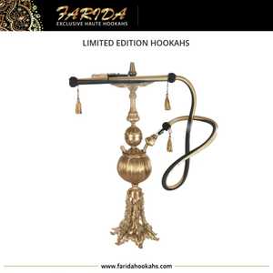 Cachimbas altas de Farida de edición limitada de lujo, espejo de latón martillado a mano único, pantalla funcional, Shisha, cafés, tipo recto en caja - Product Image 2
