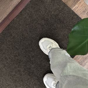 Tapis d'entrée en feutre Popcorn, absorbant l'humidité, avec support antidérapant en TPR, 50x80 cm, beige - Product Image 1