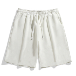 Conjunto de camiseta vintage informal OEM para hombre, pantalones cortos bordados de calle alta, hombro caído, algodón transpirable para verano - Product Image 4