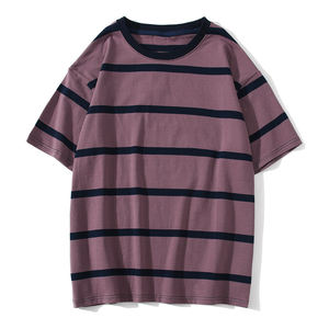 Venta al por mayor popular a través de la tira de los hombres camisetas de estilo naval más tamaño camisetas de alta calidad 100% algodón barato camiseta a rayas - Product Image 3