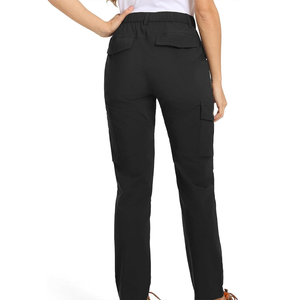 Pantalon cargo à taille haute pour femmes Pantalon ample à poches multiples avec logo personnalisé pour la mode urbaine et les vêtements de travail - Product Image 4
