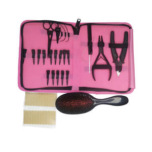 Outils d'extension de cheveux de première classe pince à perles pinces à boucles de brosse à poils réguliers avec étui en cuir - Product Image 2
