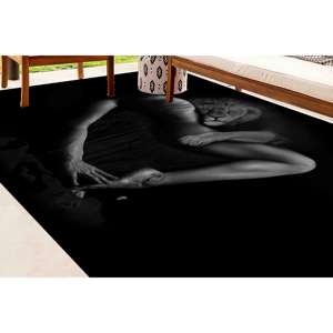 Tapis imprimé Lion et Femme : Tapis Lion uniques pour les lofts modernes, avec tapis à poils doux - Product Image 3