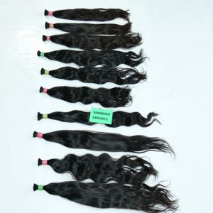 Venta al por mayor 100% Color Natural Remy Cutícula Alineada Virgen Extensiones de Cabello Humano Negro Rizado Profundo A Granel Indio Onda Suelta Onda Profunda - Product Image 3