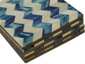 Posavasos de nogal con incrustaciones de hueso de la mejor calidad, de diseño, para uso en cocina y bar, vajilla de lujo hecha a mano de la India. - Product Image 2