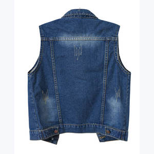 Gilet en jean pour femmes, logo personnalisable, coupe-vent, grande taille, style décontracté, vêtements d'extérieur été-hiver, décoration boutonnée, gilet en jean - Product Image 2