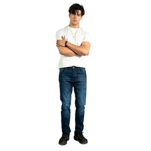 Jeans droits pour hommes sur mesure en gros, technique de lavage à l'acide respirante, taille mi-haute, style décontracté, approvisionnement en vrac du Pakistan - Product Image 1