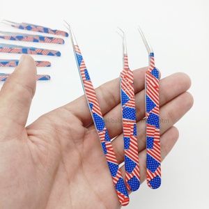 Pinzas para pestañas con punta de fibra y logotipo de impresión personalizado, pinzas de extensión de pestañas con etiqueta privada personalizada de 45, 75 y 90 grados - Product Image 6