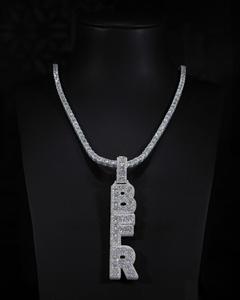 Moissanite Diamond BFR letra nombre colgante lujo estilo Hip Hop joyería para hombres y mujeres 925 plata esterlina - Product Image 4