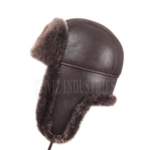 Sombreros de piel de oveja hechos a medida a la moda, sombreros para hombres, sombreros de piel de oveja con logotipo personalizado - Product Image 2