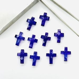 ลูกปัดอัญมณีรูปกางเขนธรรมชาติลูกปัดศักดิ์สิทธิ์อุปกรณ์อัญมณีหลวมสำหรับทำเครื่องประดับสร้อยข้อมือ - Product Image 1