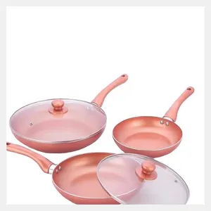 Dinner Cooking Utensils Fry Pan Shiny Polished Kitchen Utensils Set OF 3 Top Quality Popular Copper Plated Fry Pan