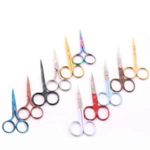 Tijeras para dar forma a las cejas, antipolvo, ergonómico, japonés, de acero inoxidable, punta redonda y curva, recortador de pelo para la nariz - Product Image 6