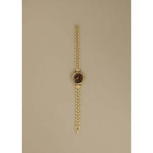 Montre à quartz vintage dorée bordeaux avec fonction résistante à l'eau - Product Image 1