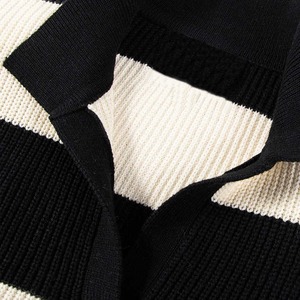 เสื้อสเวตเตอร์ถักสำหรับผู้ชายเสื้อสเวตเตอร์คอกลมเสื้อสเวตเตอร์โปโลลายทางเสื้อถักสำหรับฤดูหนาว - Product Image 5