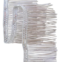 Frange en métal doré, écologique, brodée, taille personnalisée pour vêtements et textiles de maison, vente en gros
