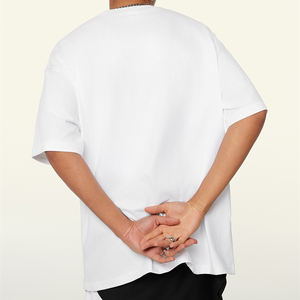 T-shirt de poids lourds Logo personnalisé de marque T-shirt uni pour hommes T-shirt en coton surdimensionné pour hommes - Product Image 3