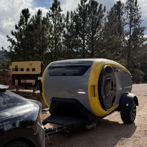 รถพ่วงแคมป์ปิ้งทรงหยดน้ำขนาดกะทัดรัด 11 ฟุต รุ่นโมเดิร์น สำหรับ 4 คน โครงสร้างอลูมิเนียมอัลลอยด์-กว้างขวาง พร้อมฟังก์ชั่นครบครัน เหมาะสำหรับคู่รักเดินทางในสหรัฐอเมริกา - Product Image 4