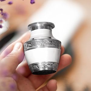 Handmade <b>Large</b> Adult Size Mosaic Aluminium Glass Cremation <b>Urn</b> Individual Tiles Hand Applied Unique Funerals Funeral Supplies - Product Image 1