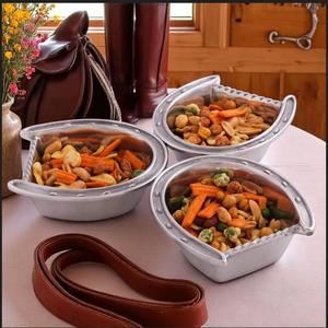 Tazones de Aperitivos Vintage de Aluminio Ecológicos en Forma de Herradura, Tema Ecuestre para Amantes de los Caballos y Decoración de Casas de Campo - Product Image 2