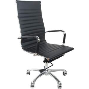 Silla Ejecutiva de Oficina Cromada con Cuero PU, Altura Ajustable, Giratoria, Ergonómica, para Conferencias y Tareas - Product Image 2