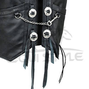 Chaleco negro para motocicleta Diseño personalizado Multi bolsillo XL Tamaño OEM Proveedor al por mayor Chaleco de cuero de vaca Premium para hombres - Product Image 2