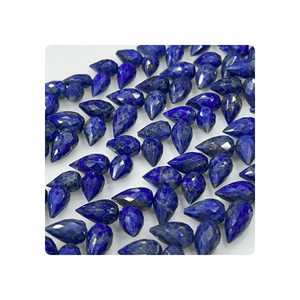 Venta al por mayor 8 pulgadas de alta calidad lapislázuli facetado briolette lágrima gotas 7x9 7x10mm aprox. Tamaño para hacer joyas rápidamente - Product Image 1