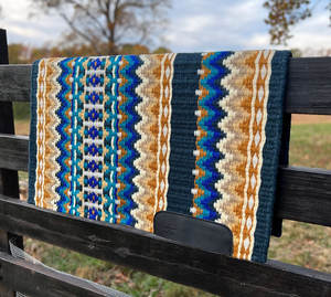 Western Show Horse Saddle Blanket Diseño de Nueva Zelanda Manta de sillín de lana hecha a mano Top Wool Saddle Pad Size - Product Image 5