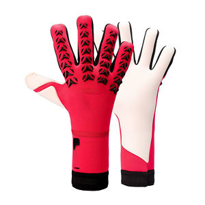 Gants de gardien de but en cuir violet et blanc avec adhérence texturée et manchette longue pour l'entraînement et les matchs en extérieur - Product Image 2