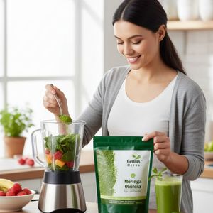 Polvo de Hoja de Moringa Cultivada Orgánicamente, Nutrición Verde Premium, Calidad de Exportación, Hierbas Geniales - Product Image 3