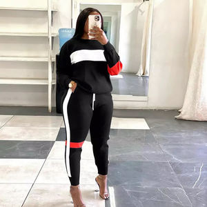 Ensemble de survêtement écologique solide à la mode pour femmes couleurs et logo personnalisés haute qualité 100% coton formation vêtements actifs - Product Image 6