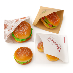 Sac en papier personnalisé résistant à la graisse, qualité alimentaire, emballage pour sandwich, sac en papier triangulaire à ouverture supérieure pour beignets, sandwichs, pain - Product Image 6