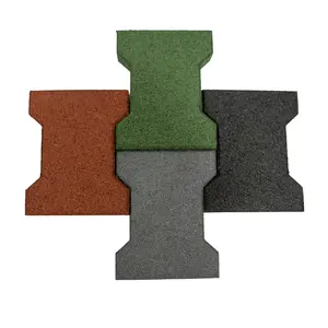 High Quality Rubber T-Bone Pavers Weather Resistance That Perform Exceptionally Well In Every Condition For Outdoor Flooring