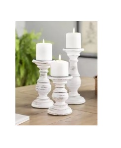 Handmade American Style Wooden Candle Holder Elegant Ins Design Durable Set for Home Decor Customized Color Size Weddings Gifts - Product Image 1