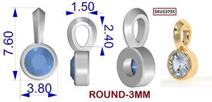 จี้ห้อยประดับเพชรคิวบิกเซอร์โคเนียทรงกลมเคลือบโรเดียม เงินแท้ 925 ชุบทอง สำหรับทำเครื่องประดับสร้อยคอ - Product Image 6