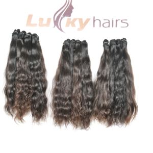 Paquetes de cabello humano de un solo donante alineados con cutícula cruda Templo indio Máquina sin procesar Extensiones de color negro natural de doble trama - Product Image 5